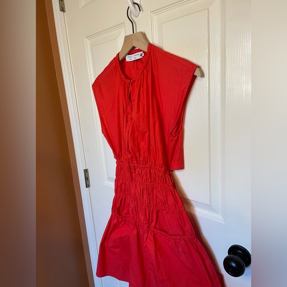 Proenza Schouler White Label Cotton Poplin Midi Dress in Poppy Size XXS - Picture 4 of 12